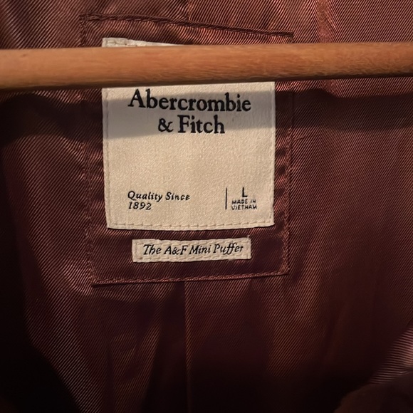 Abercrombie Faux Fur Mini Puffer Jacket Size large - Picture 4 of 8